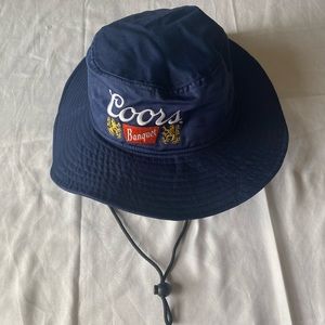 Coors Banquet Boonie Bucket Hat Vintage Beer Cap Navy Blue One Size